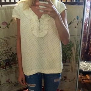 Kate spade polka dot ruffled blouse